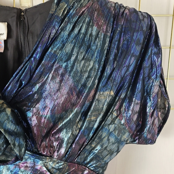 Tally Boutique New York Union Made 80s Vintage Metallic Iridescent Fairy Dress - Picture 4 of 10